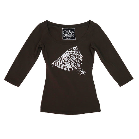 "Cobweb Club" Gray Half Sleeve Top - Small