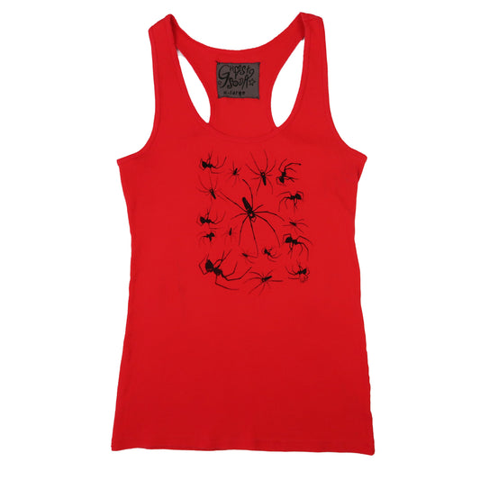 "I Love Spiders" Red Tank Top - XL