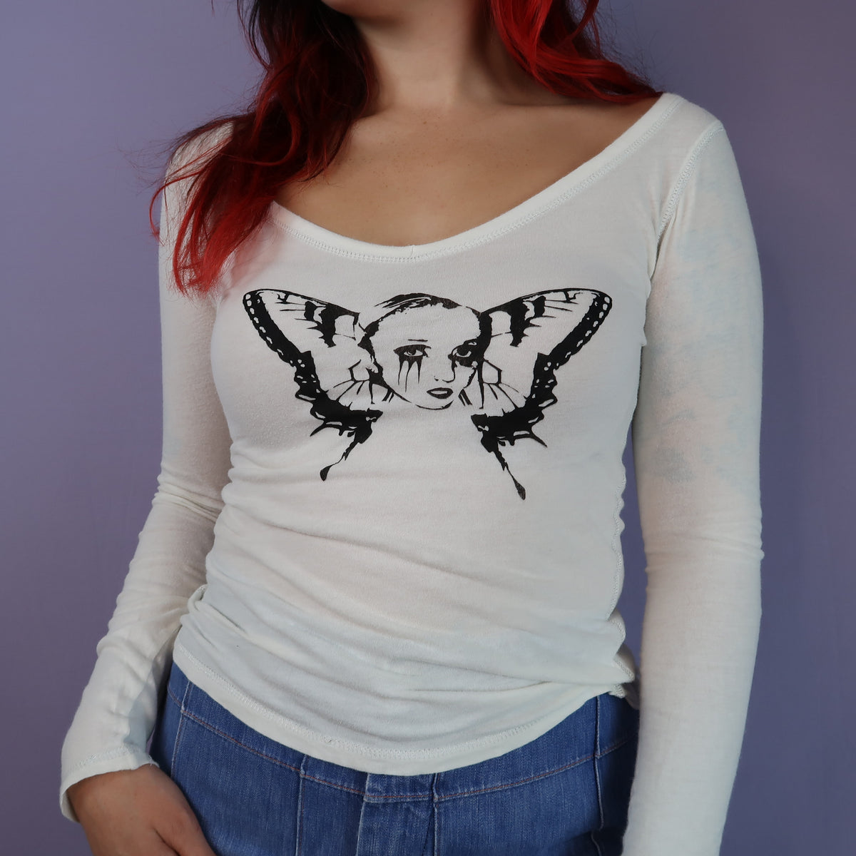 "Weeping Butterfly" Long Sleeve Shirt - Medium