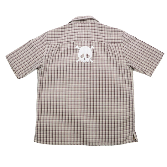 "Grim Skull" Plaid Button Up - Large