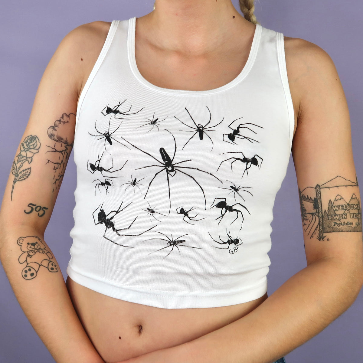 "I Love Spiders" White Tank - Small