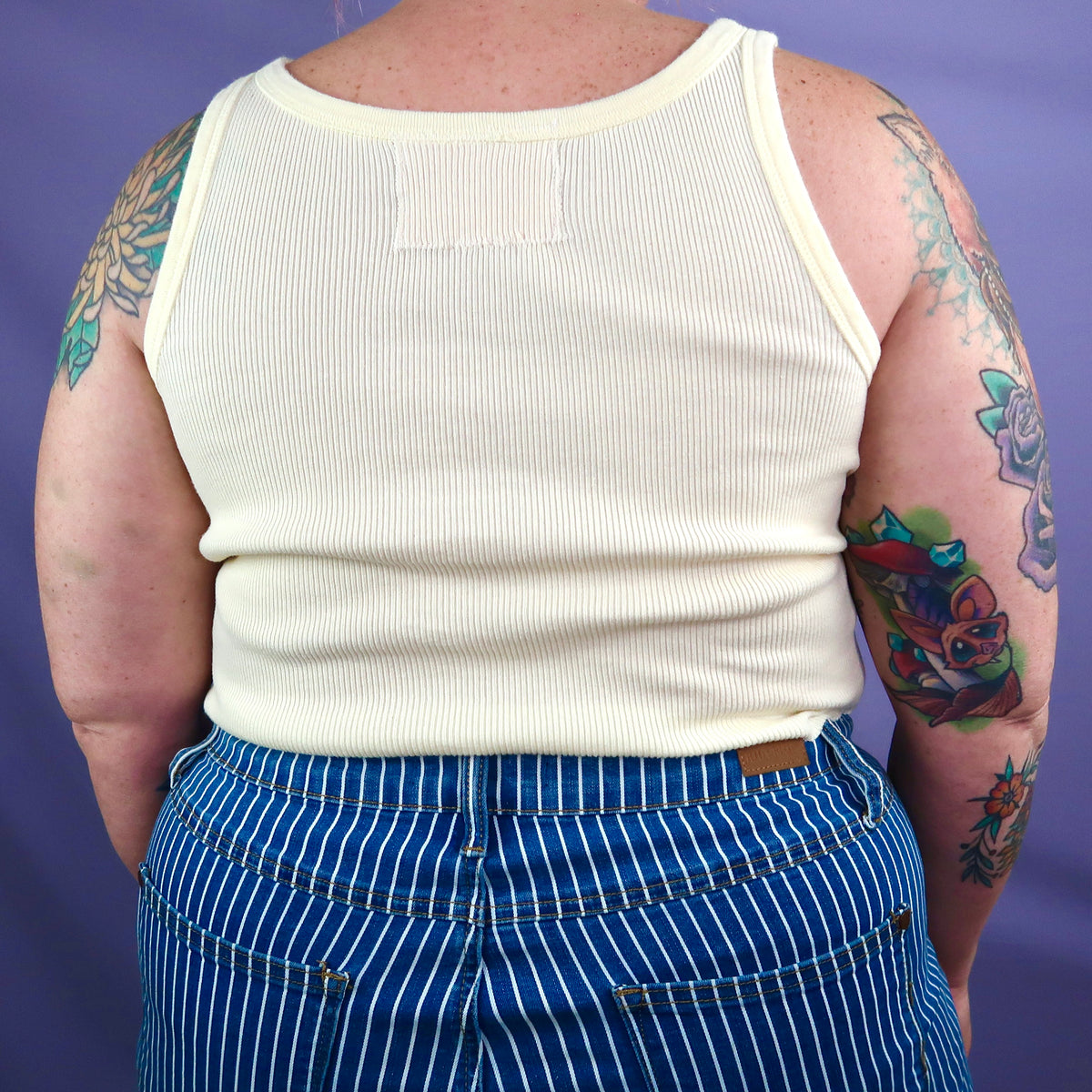 "I See All" (Eye Spiral) Yellow Ribbed Tank - Large
