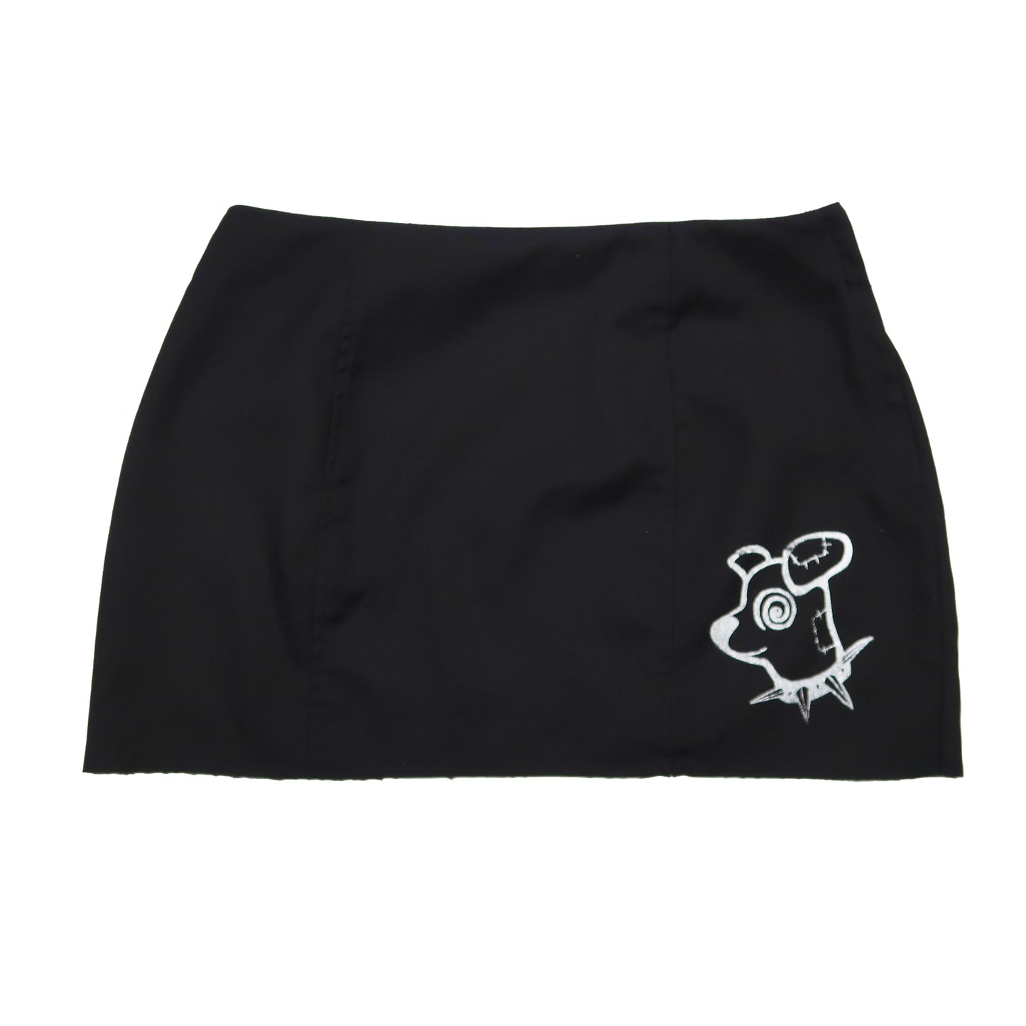 "Patches the Dog" Black Mini Skirt - Medium