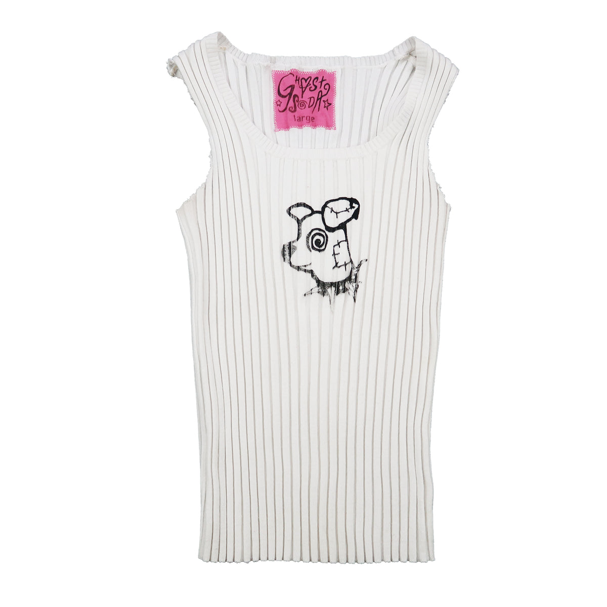 MISPRINT "Patches the Dog" Ribbed Tank Top - Large