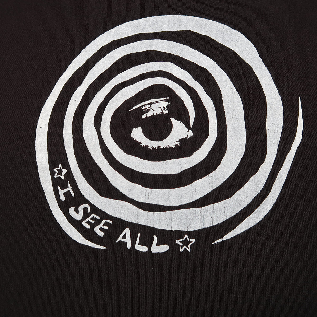 "I See All" (Eye Swirl) Black Fitted Shirt - Medium