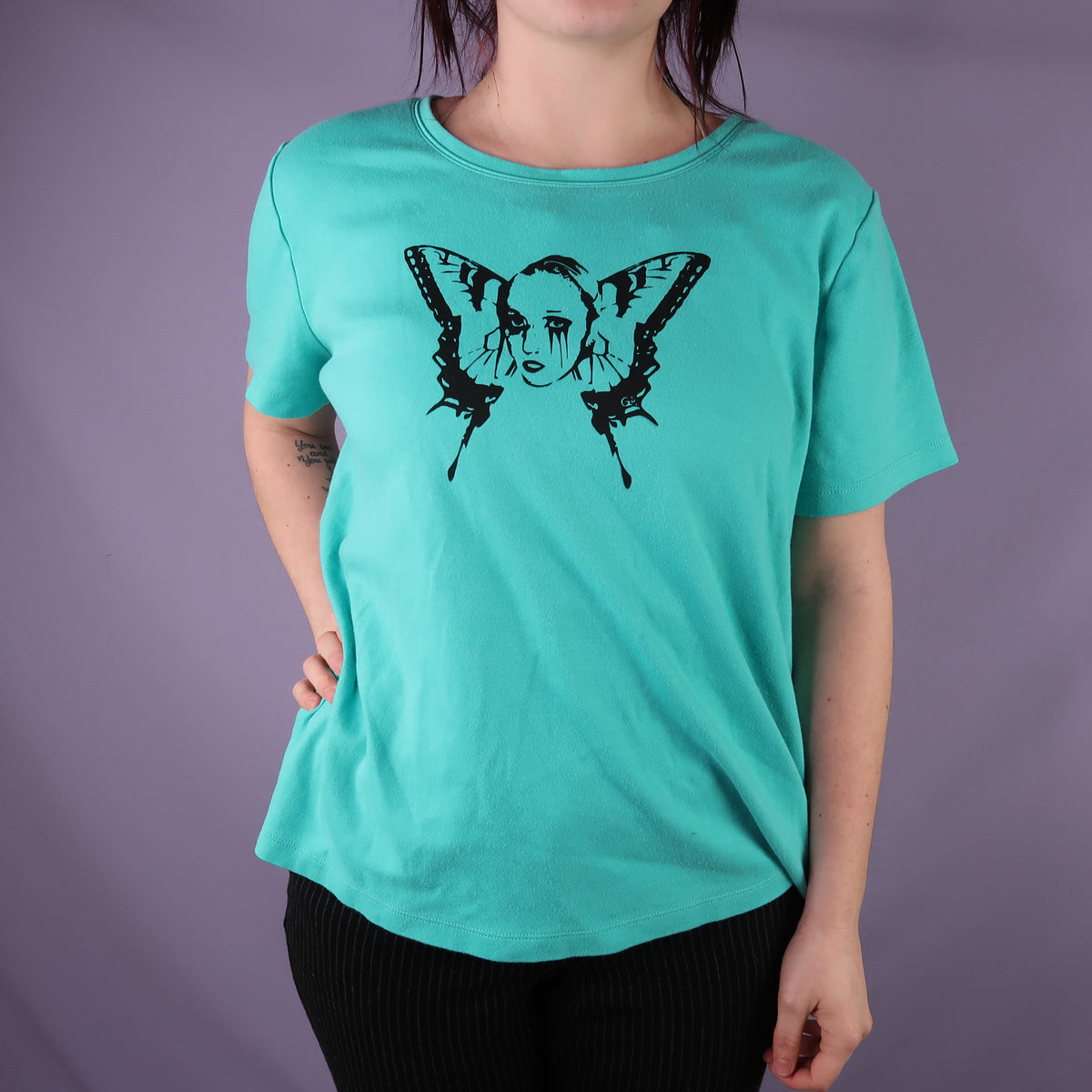 "Weeping Butterfly" Teal Shirt - XL