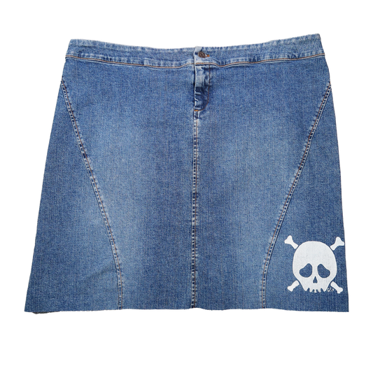 "Grim Skull" Denim Skirt - XL