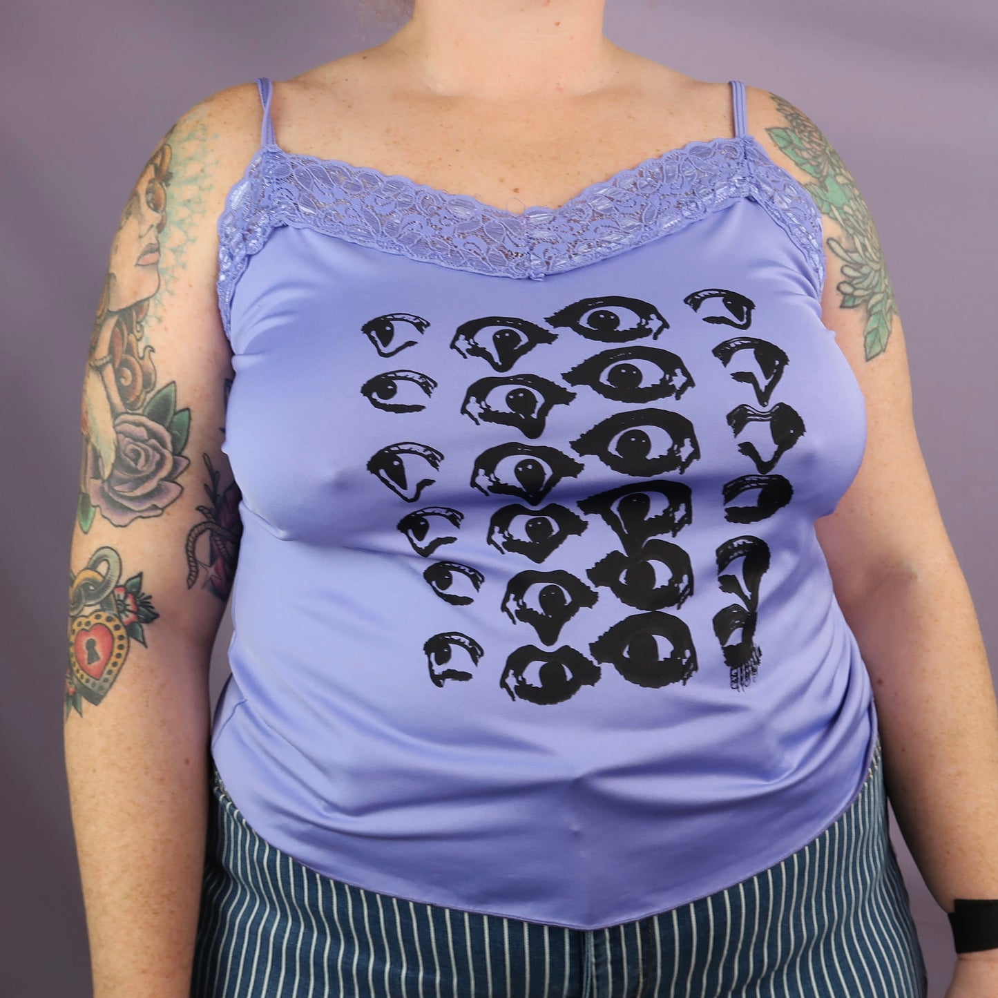 "Melted Visions" Purple Lace Tank Top - 2XL