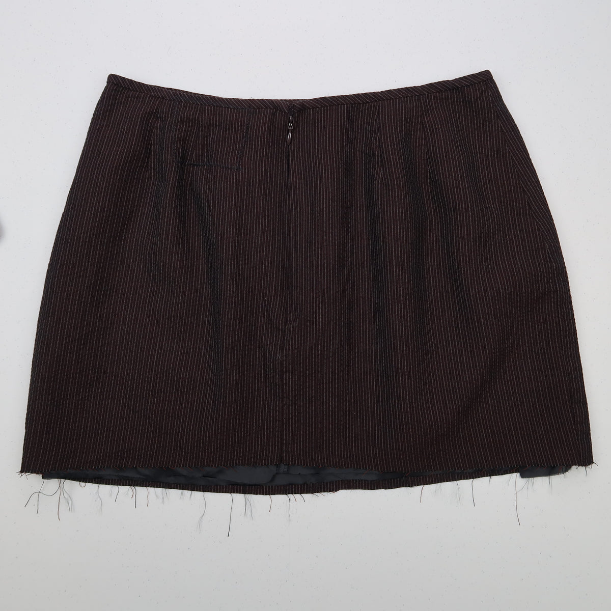"Patches the Dog" Brown Pinstripe Mini Skirt - Medium