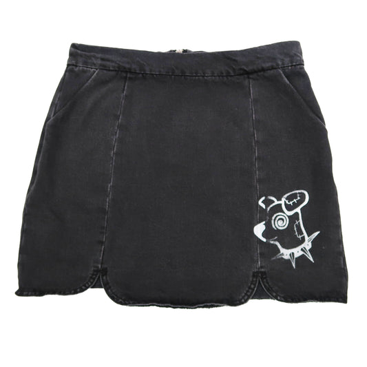 MISPRINT "Patches the Dog" Black Denim Skirt - Medium