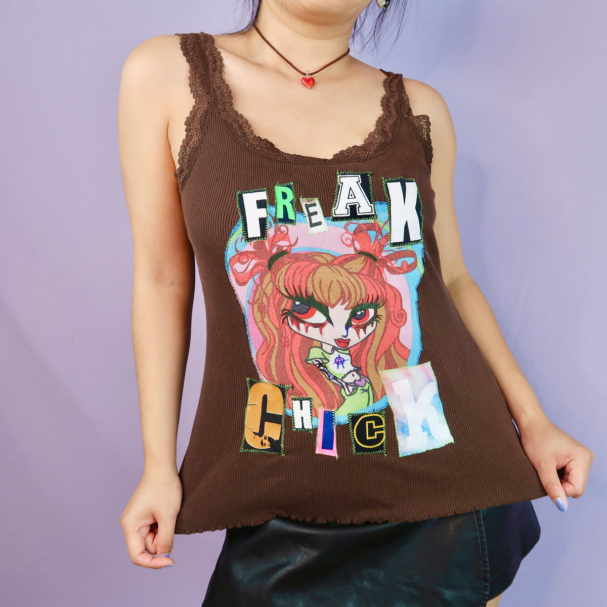 1OF1 "FREAK CHICK" Ghost Soda Original Patchwork Tank - Medium