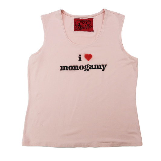 "I Love Monogamy" Pink Tank Top - 2XL