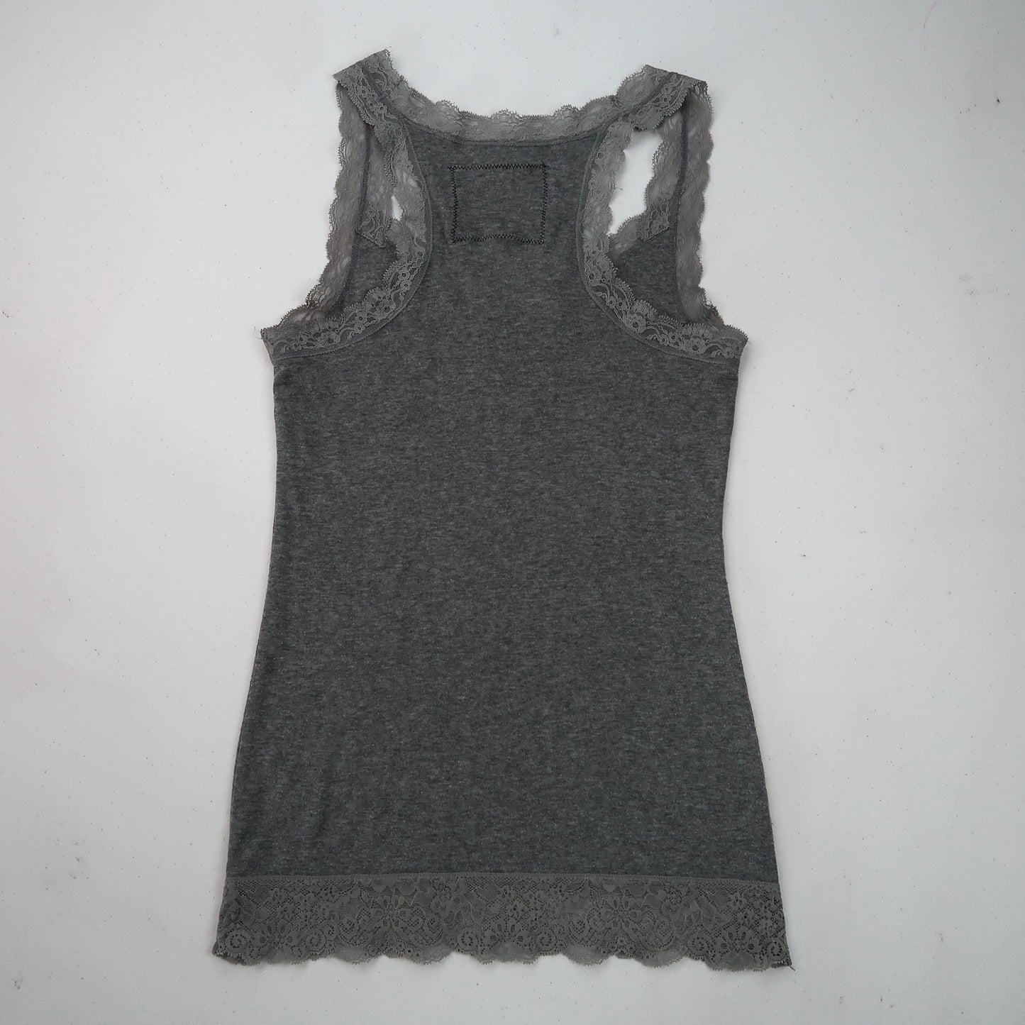 "Melted Visions" Gray Lace Tank Top - Medium