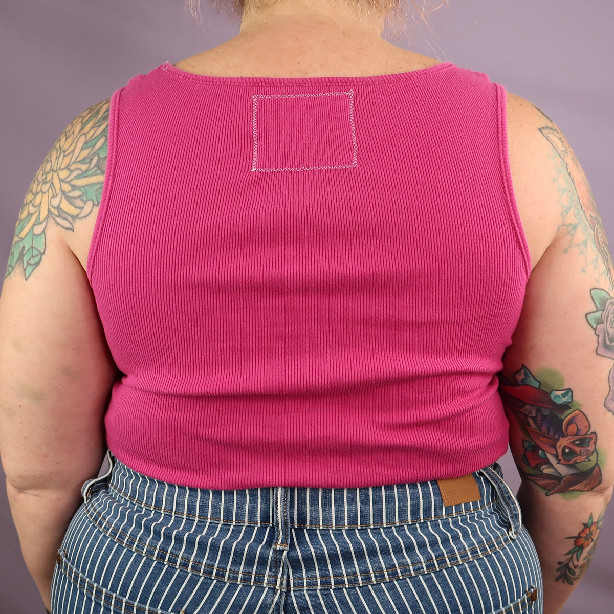 "I See All" (Eye Spiral) Magenta Crop Top - XL
