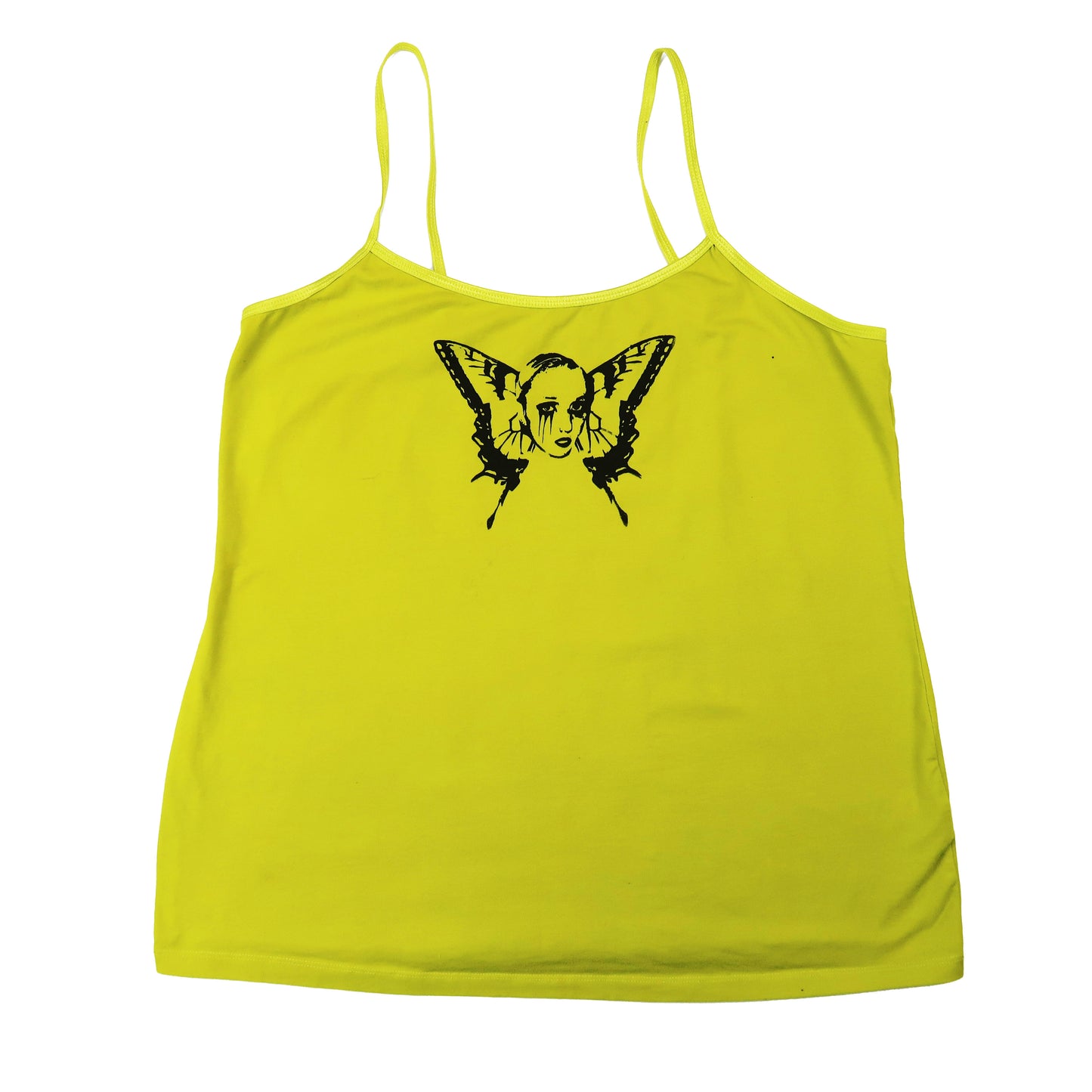 "Weeping Butterfly" Neon Chartreuse Tank Top - 2XL