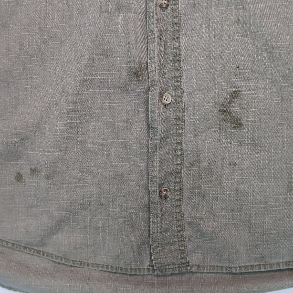 MISPRINT "Grim Skull" Army Green Button Down - Large
