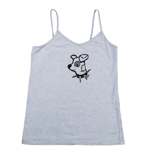 "Patches the Dog" Gray/Blue Tank Top - Medium