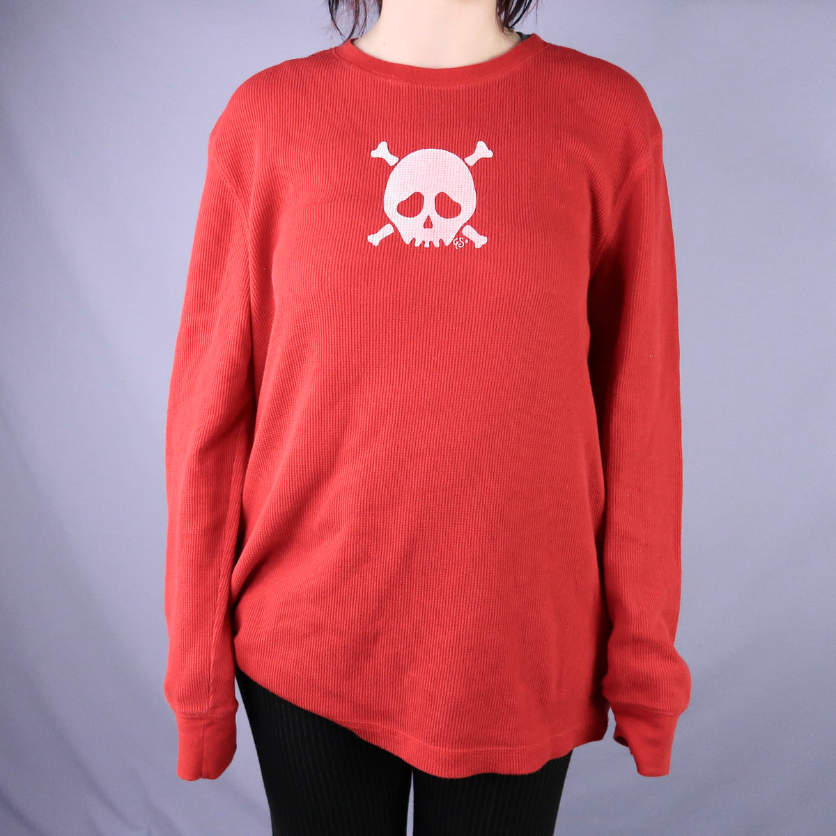 "Grim Skull" Red Thermal Top - Large