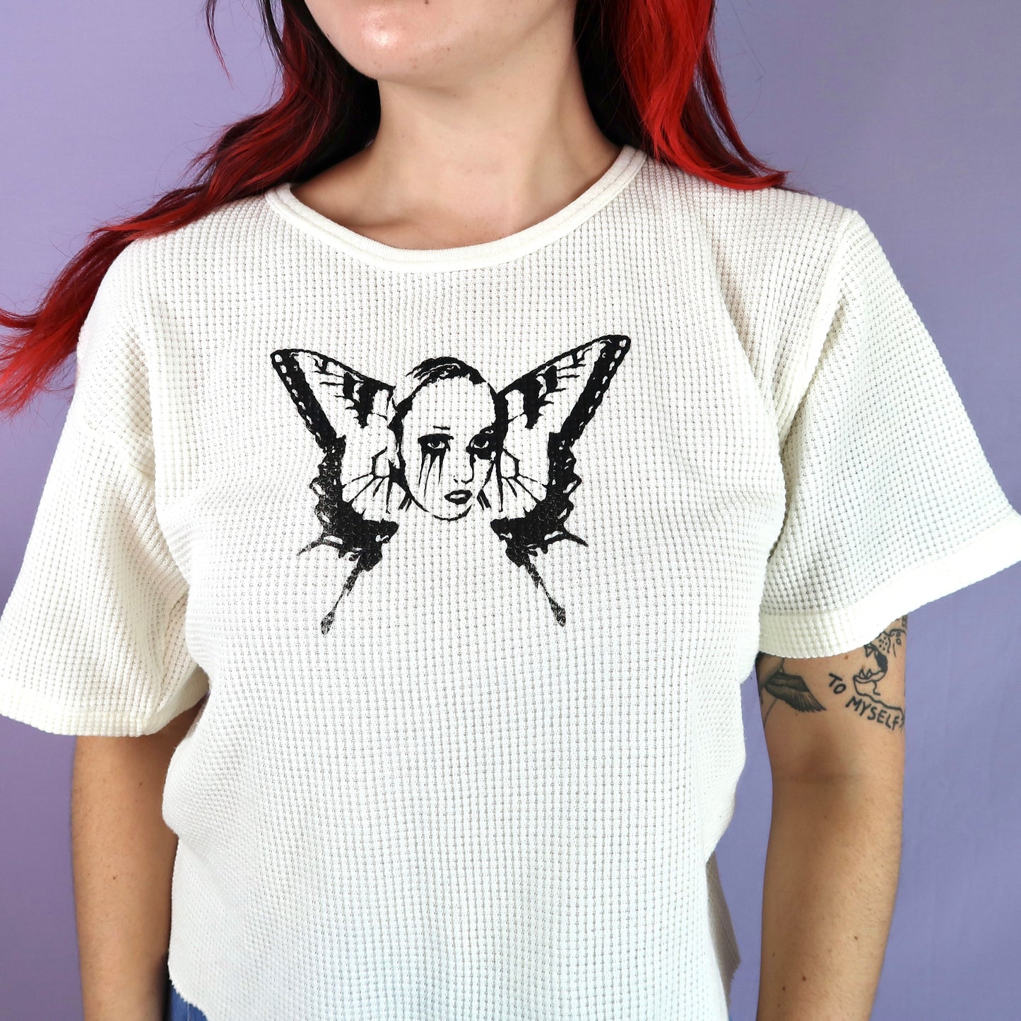 "Weeping Butterfly" Short Sleeve Thermal Top - Medium