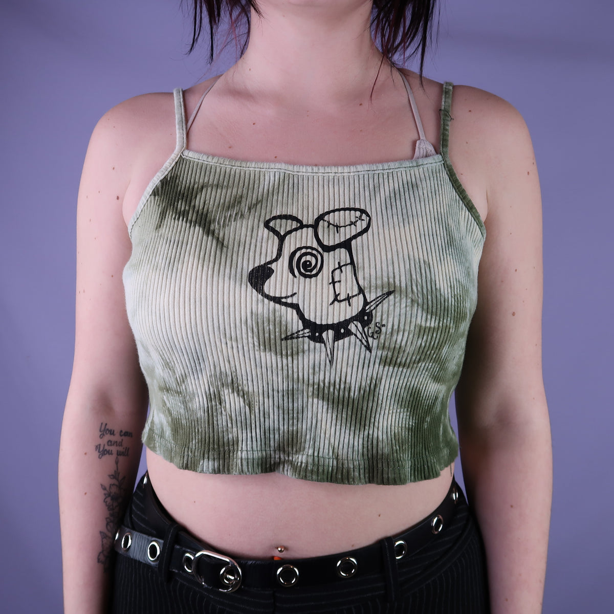 "Patches the Dog" Tie Dye Crop Top - XL