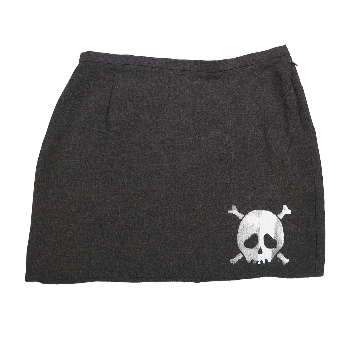 "Grim Skull" Gray Skirt - Medium