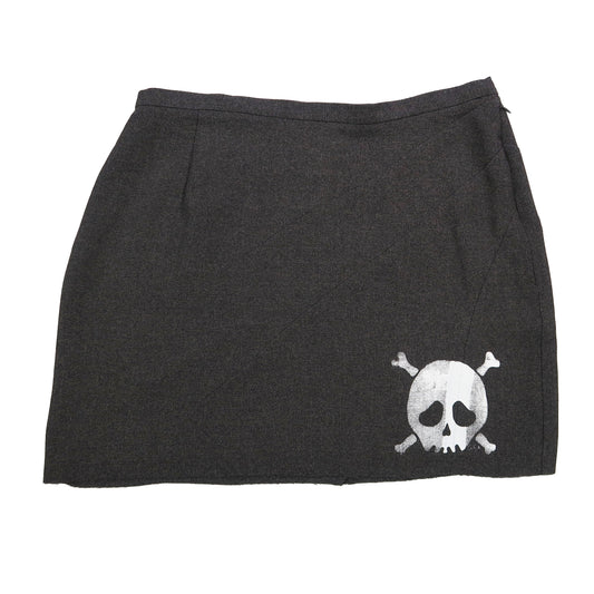 "Grim Skull" Gray Skirt - Medium