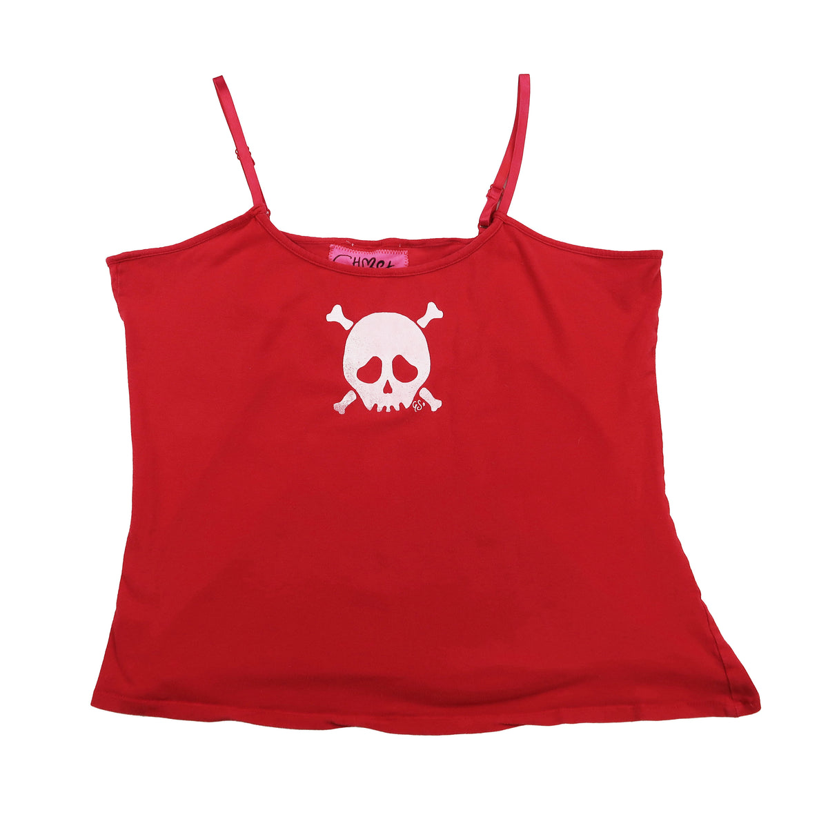 "Grim Skull" Red Tank Top - Large