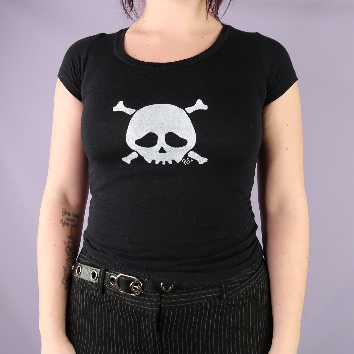 "Grim Skull" Black Fitted Shirt - Small