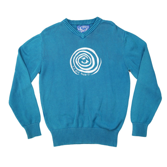 "I See All" (Eye Spiral) Teal Sweater
