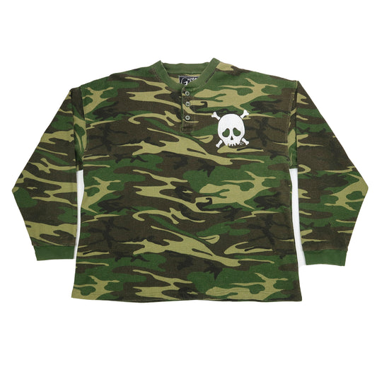 "Grim Skull" Camouflage Thermal Long Sleeve Top - 2XL