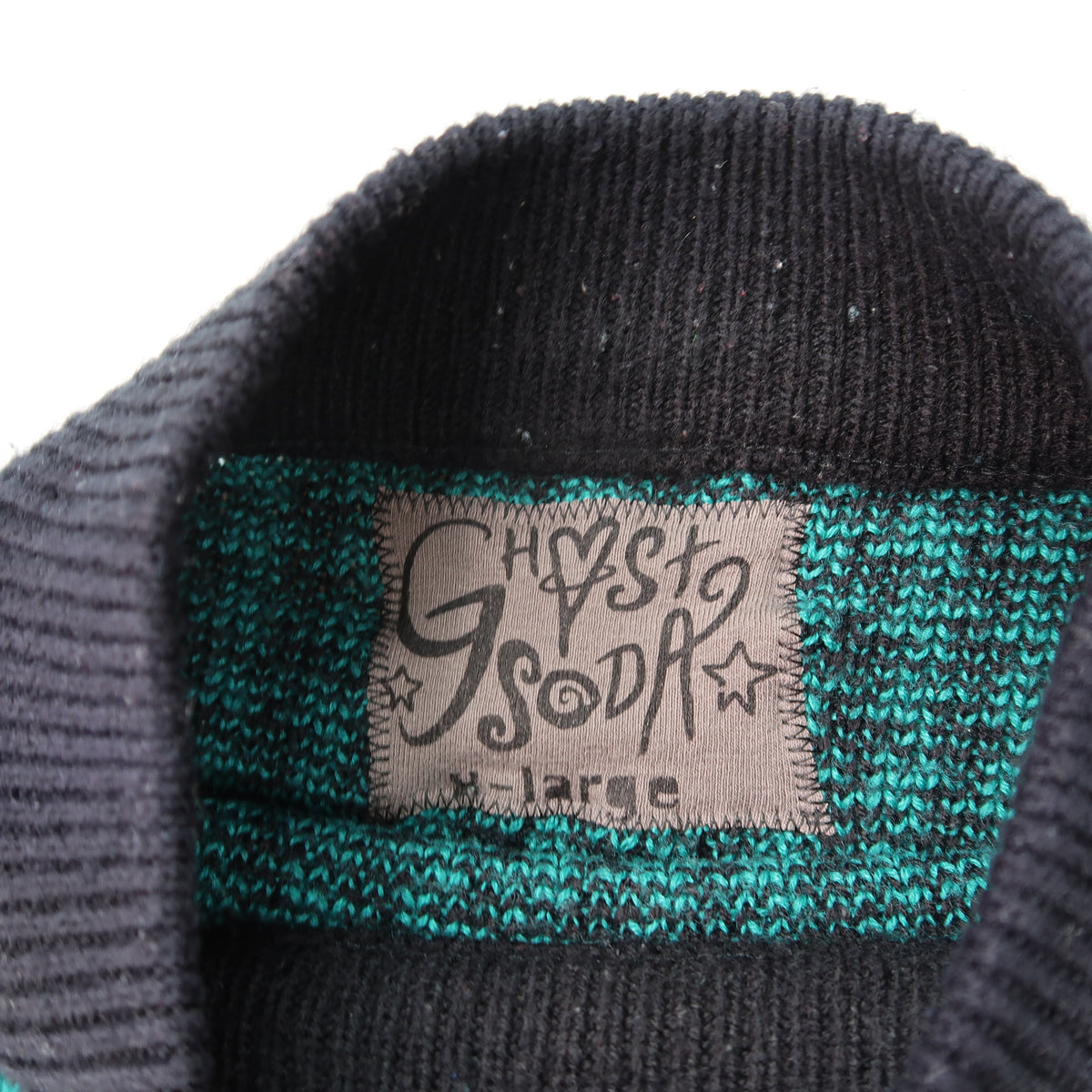 "I See All" (Eye Spiral) Green and Black Houndstooth Sweater - XL