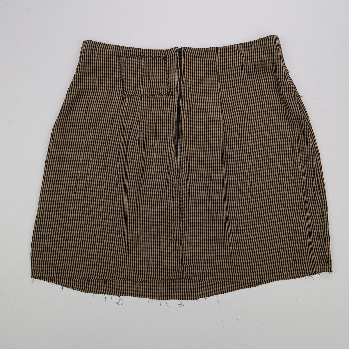 "Grim Skull" Gingham Skirt - Medium