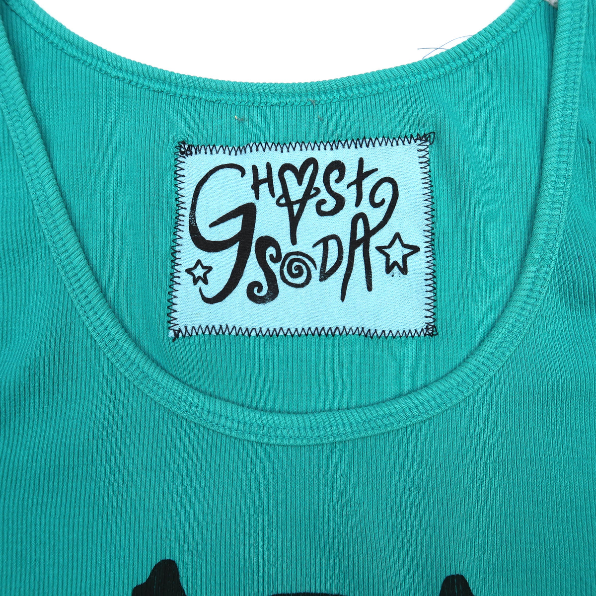 "Grim Skull" Teal Tank Top - Large