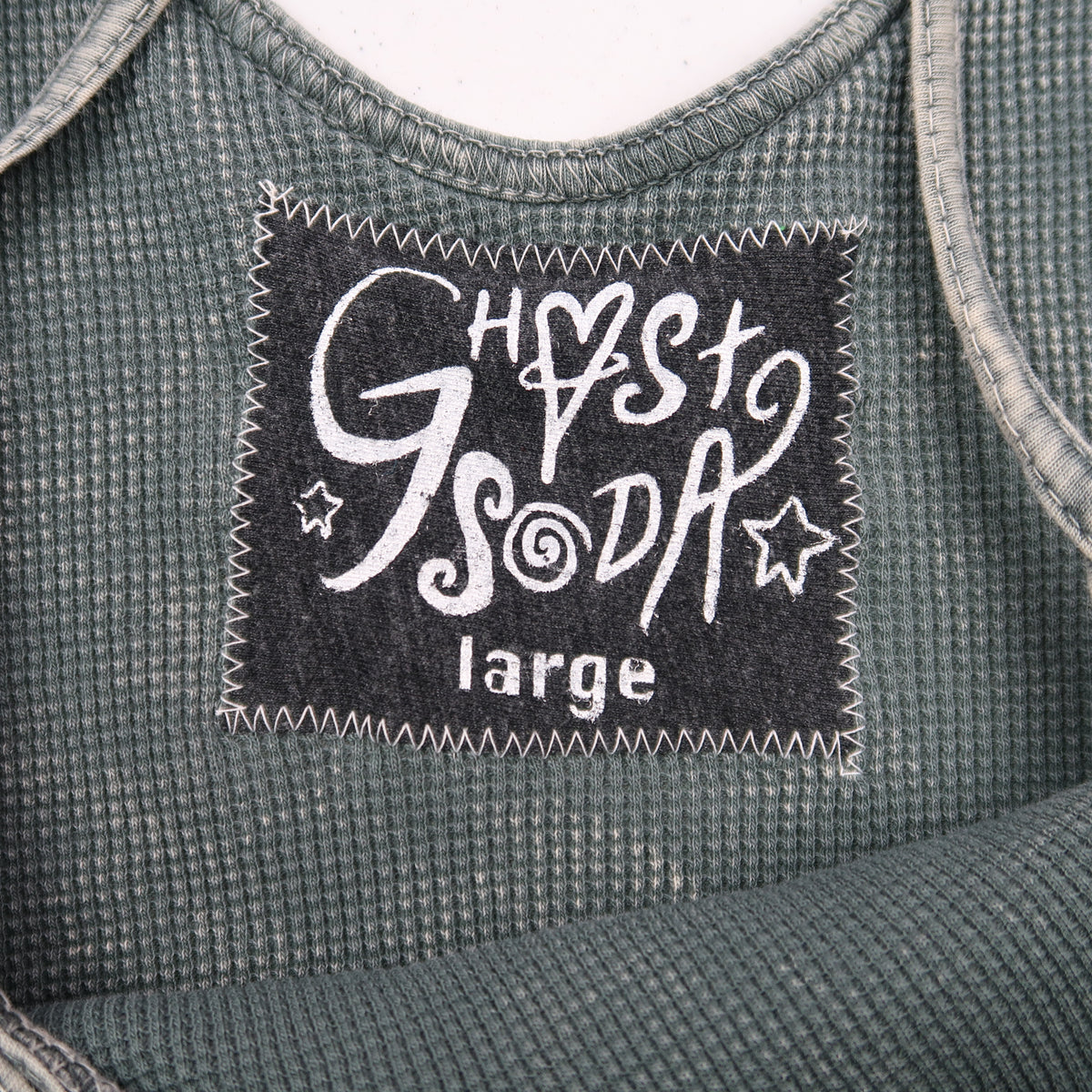 "Patches the Dog" Gray Waffle Knit Tank Top - Large