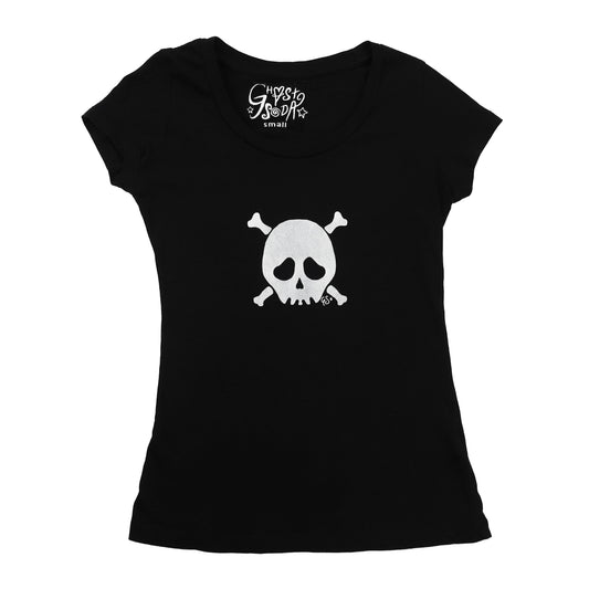 "Grim Skull" Black Fitted Shirt - Small