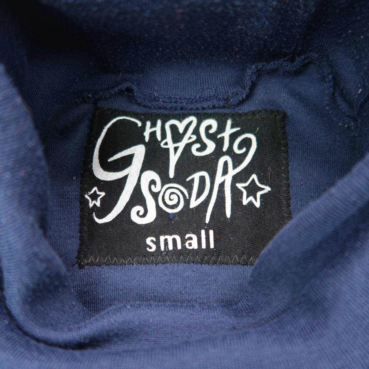 "Patches the Dog" Navy Blue Turtleneck Top - Small