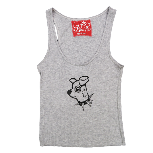 "Patches the Dog" Gray Tank Top - Medium