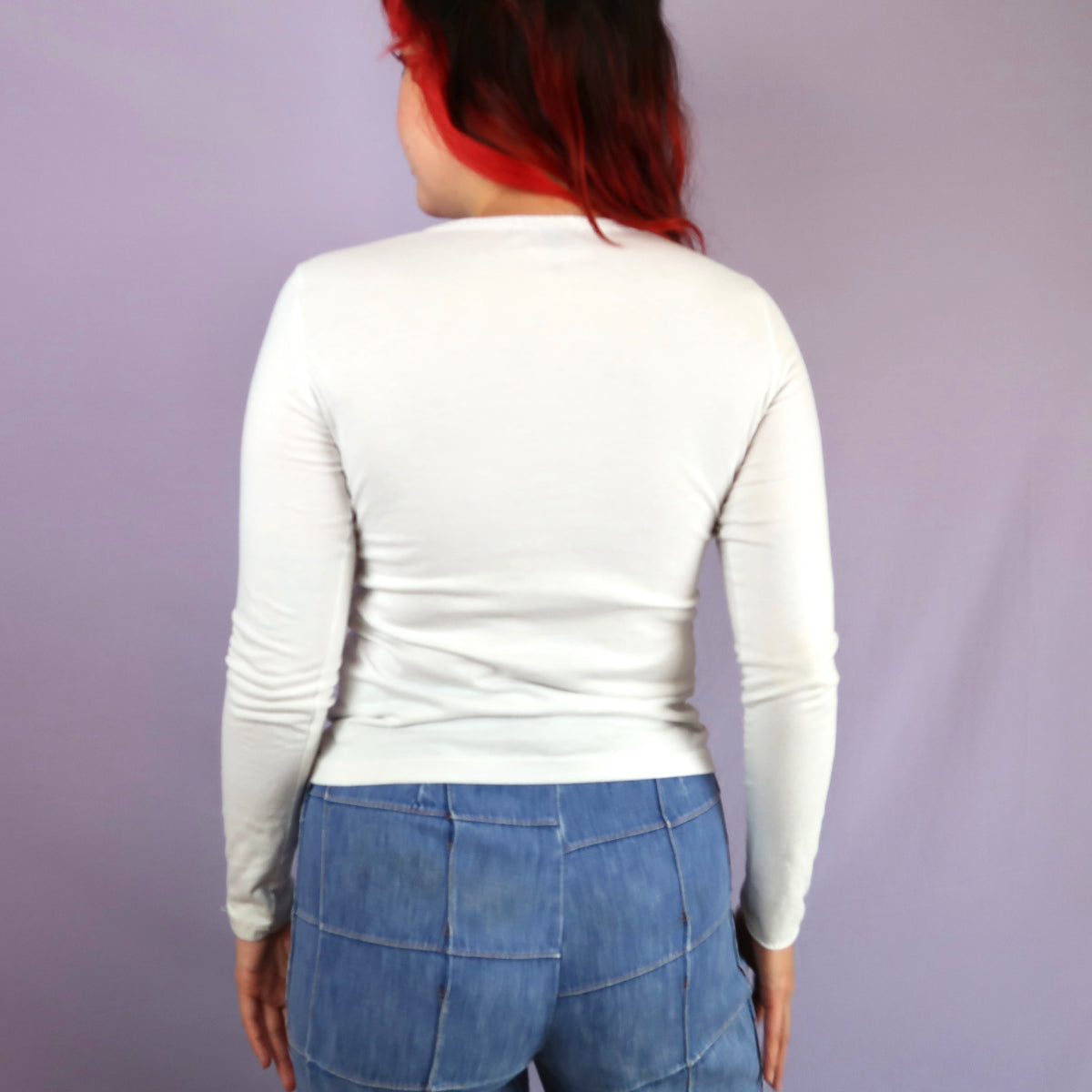 "Weeping Butterfly" White Long Sleeve - Small