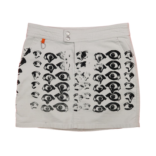 "Melted Visions" Khaki Cargo Skirt - Small