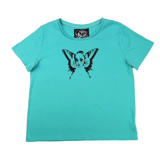 "Weeping Butterfly" Teal Shirt - XL