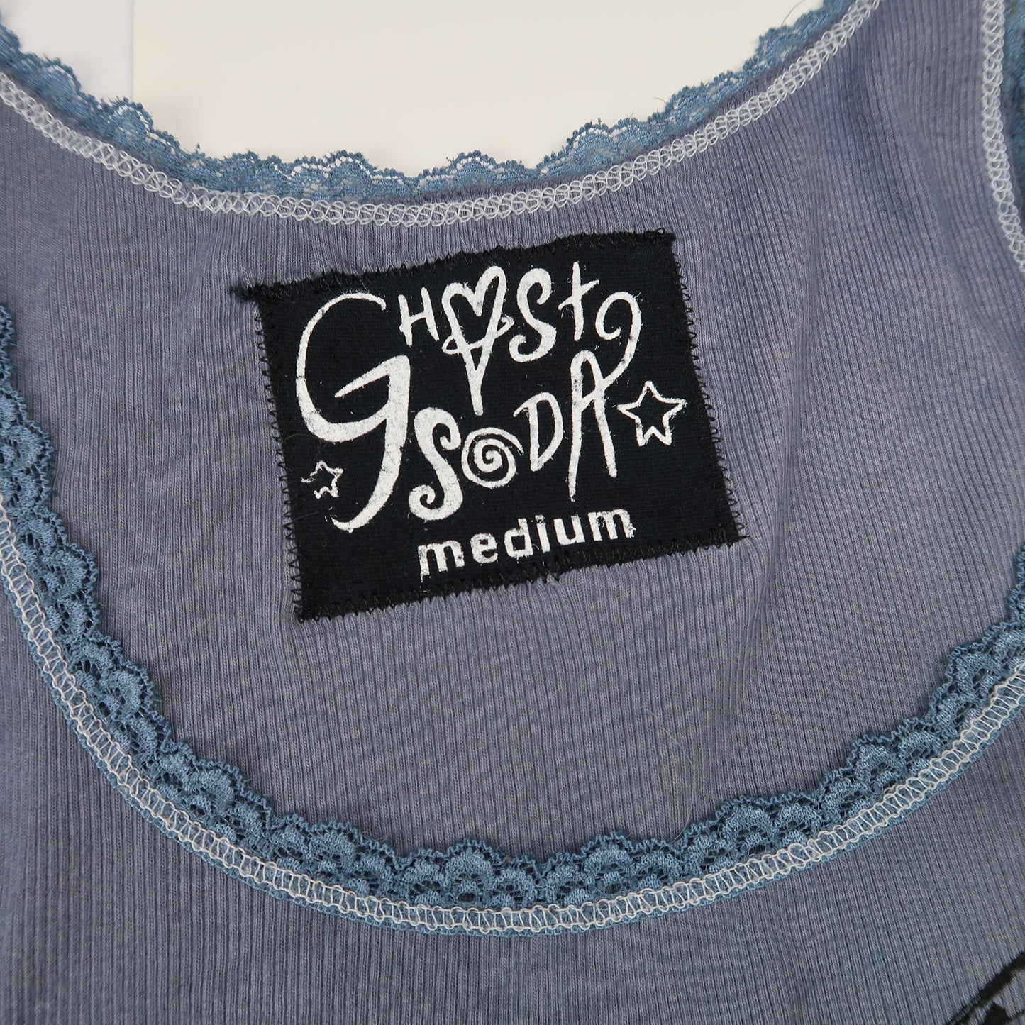 Weeping Butterfly Gray Lace Tank - Medium