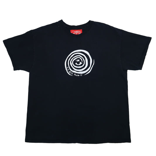 "I See All" (Eye Spiral) Black T-Shirt - XL