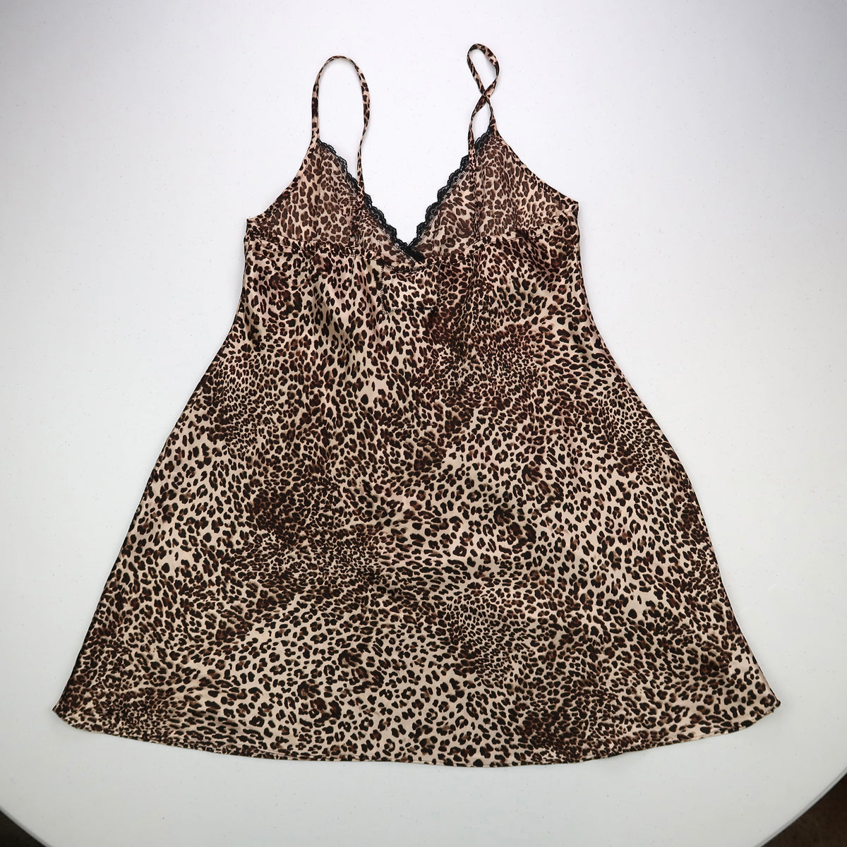 1OF1 "FEMME FATALE" Ghost Soda Cheetah Print Satin Slip Dress - XL