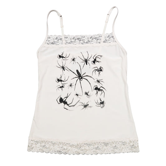 MISPRINT "I Love Spiders" Lace Tank Top - Medium