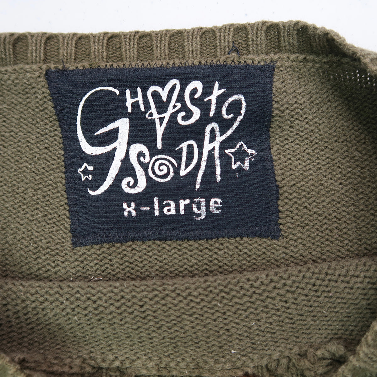 "Patches the Dog" Army Green Sweater - XL