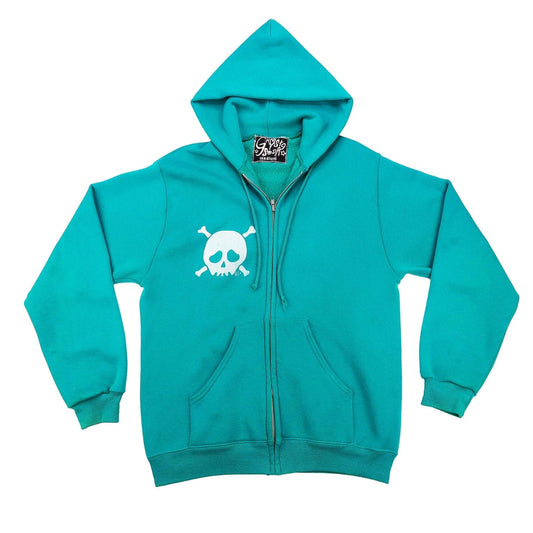 "Grim Skull" Teal Jacket - Medium