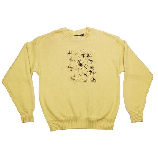 "I Love Spiders" Yellow Sweater - Large