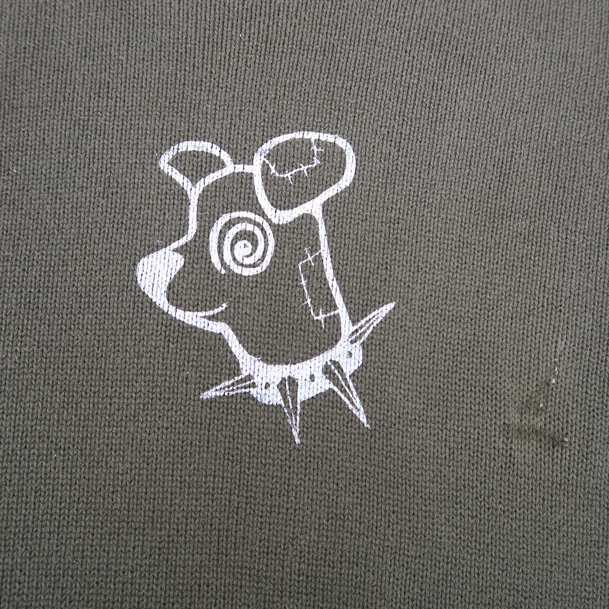 "Patches the Dog" Army Green Sweater - XL