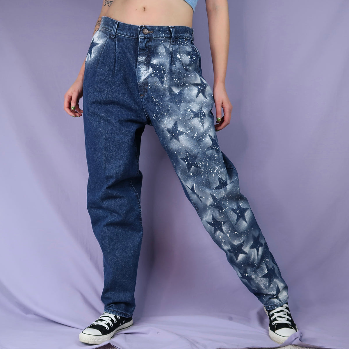 "Superstar" Spray-Painted Denim - Large