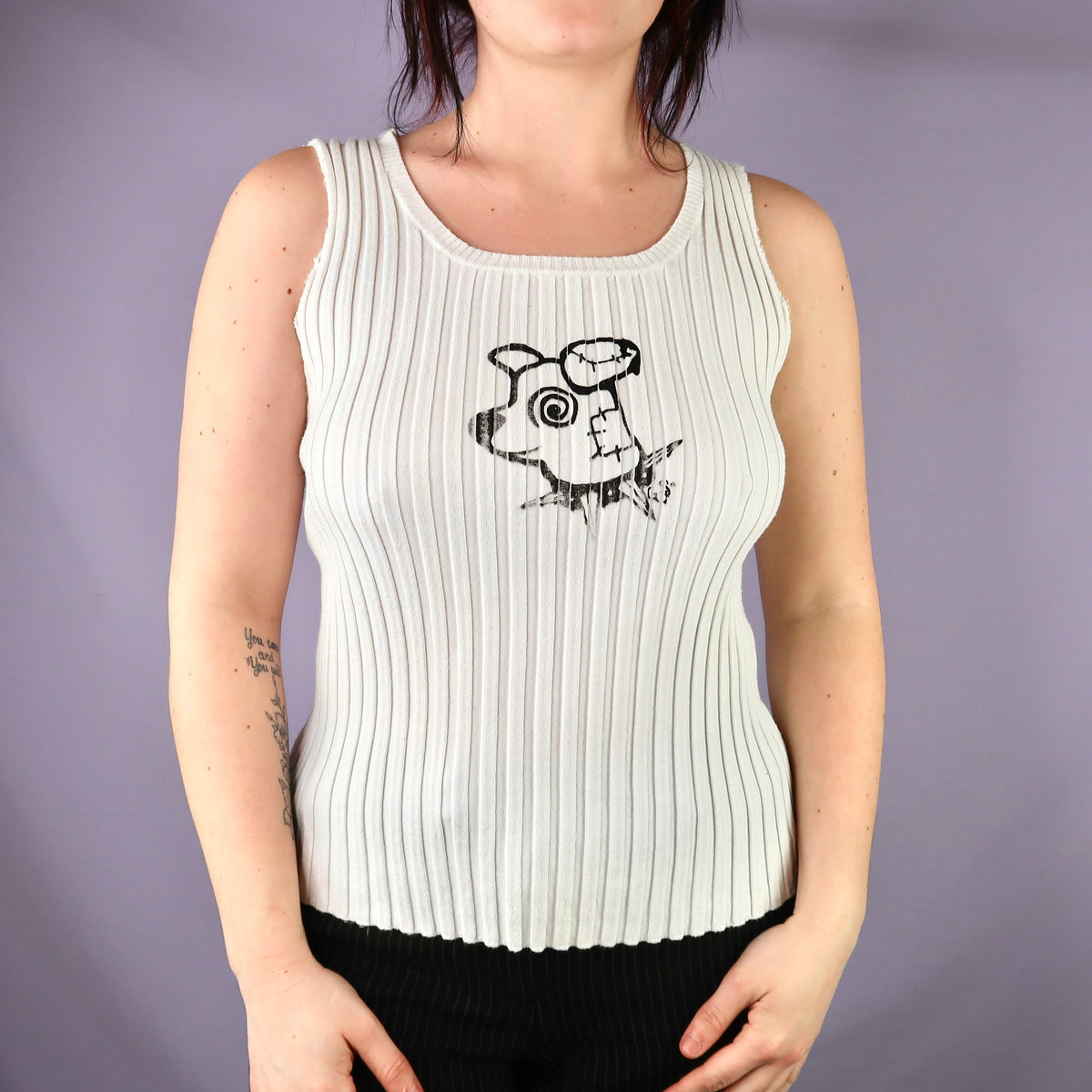 MISPRINT "Patches the Dog" Ribbed Tank Top - Large